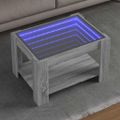 vidaXL Konferenčný stolík s LED sivá sonoma 73x53x45cm kompozit. drevo