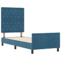 vidaXL Posteľ s pružinovým rámom Tmavomodrá 80 x 200 cm Zamat