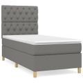 vidaXL Posteľný rám boxsping s matracom tmavosivý 80x200 cm látka