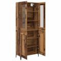 vidaXL Highboard Staré drevo 69,5 x 34 x 180 cm Kompozitné drevo