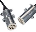 Propojovací spirálový kábel 7pin typ S TRAILER CABLE 12, kovová zástrčka, 24V, 3,5 m SIXTOL