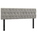 vidaXL Čelá postele 2 ks bledosivé 72x7x78/88 cm zamat