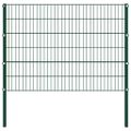 vidaXL Plotový panel so stĺpikmi, železný 349x120 cm, zelený