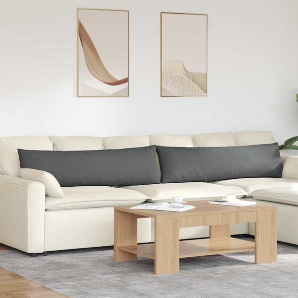 vidaXL Vankúše na pohovku 2 pcs Tmavo šedá 145 x 40 cm látka
