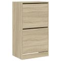 vidaXL Botník s 2 výklopnými zásuvkami dub sonoma 60x42x108 cm