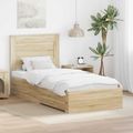 vidaXL Rám postele Sonoma dub a striebro 75 x 190 cm Kompozitné drevo