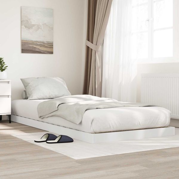vidaXL Posteľový rám Biela 90 x 190 cm Kompozitné drevo