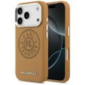 Puzdro Karl Lagerfeld Magsafe PU puzdro s logom Karl round point, kovovými tlačidlami fotoaparátu a logom pre iPhone 17 Pro hnedá