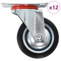 vidaXL Otočné kolieska 12 ks, 75 mm