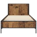 vidaXL Rám postele s čelom Staré drevo 80 x 200 cm Kompozitné drevo