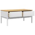 vidaXL Konferenčný stolík FLORO biely 99x55,5x45 cm masívna borovica