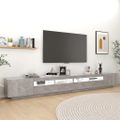 vidaXL TV skrinka s LED svetlami betónovo-sivá 300x35x40 cm