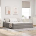 vidaXL Postel s úložným prostorem a matrací Sivohnedá 160 x 200 cm