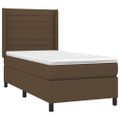 vidaXL Boxspring posteľ s matracom tmavohnedá 90x190 cm látka