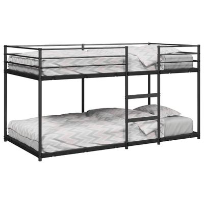 vidaXL Poschodová posteľ bez matraca Čierna 90x200 cm Oceľ
