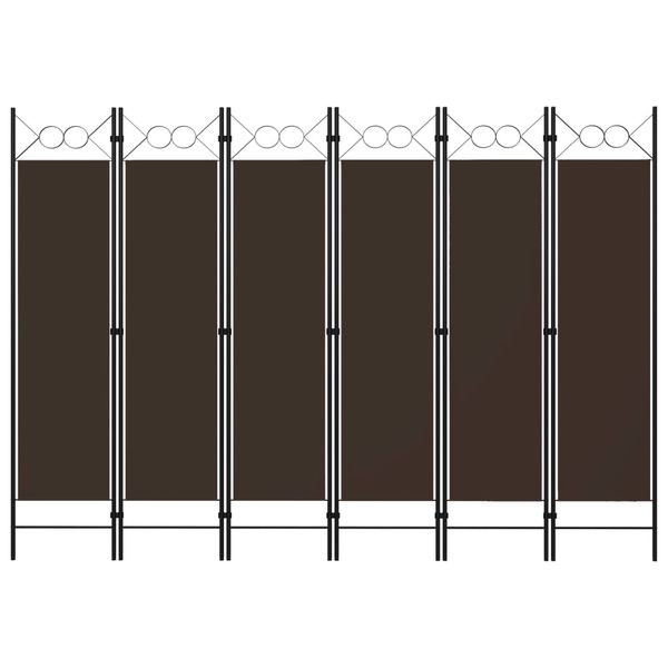 vidaXL Paraván so 6 panelmi, hnedý 240x180 cm