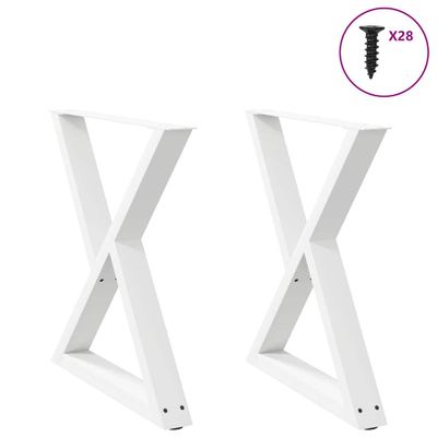 vidaXL Nohy k jedálenskému stolu 2 ks biele 70x(72-73,3) cm oceľové