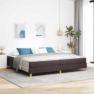 vidaXL Posteľ s pružinovým rámom Tmavohnedá 200 x 200 cm látka