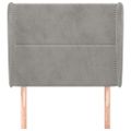 vidaXL Čelo postele so záhybmi bledosivé 103x23x118/128 cm zamat