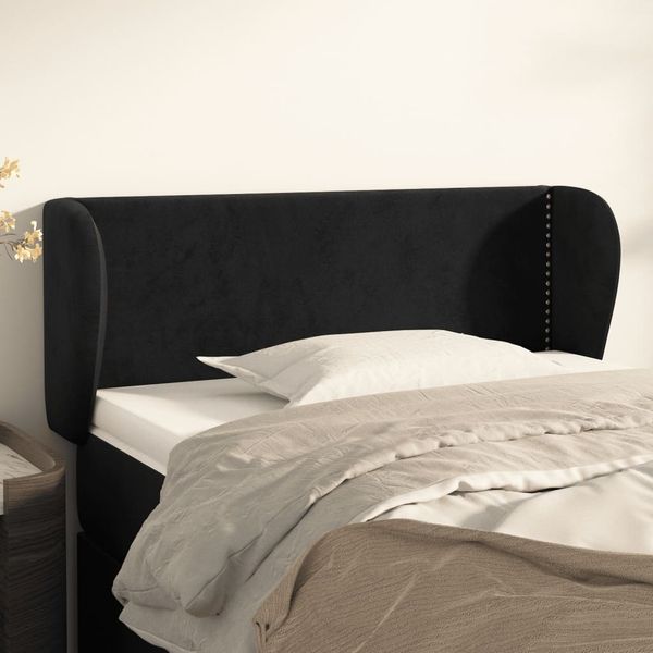 vidaXL Čelo postele so záhybmi čierne 83x23x78/88 cm zamat
