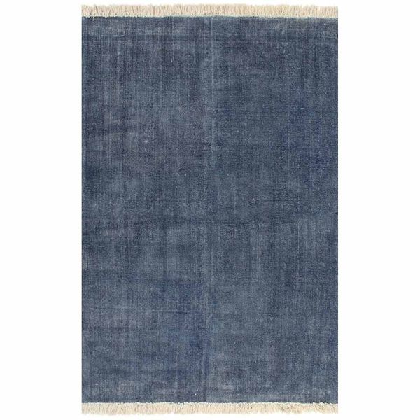 vidaXL Kilim Koberec z bavlny 200x290 cm modrý