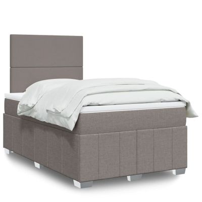vidaXL Boxspring posteľ s matracom sivohnedý 120x200 cm látka