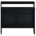 vidaXL Barový stôl s 2 vrchnými doskami čierny 130x40x120 cm