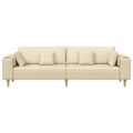 vidaXL Pohovka Krémová 250 x 77 x 76 cm látka