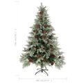 vidaXL Osvetlený vianočný stromček+šišky, zeleno biely 150cm, PVC a PE