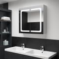 vidaXL LED kúpeľňová zrkadlová skrinka 80x12,2x68 cm