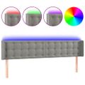 vidaXL Čelo postele s LED bledosivé 183x16x78/88 cm zamat