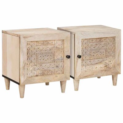 vidaXL Nočný stolík 2 pcs Biela 80 x 50 x 40 cm Kompozitné drevo