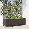 vidaXL Záhradný kvetináč s trelážou a kolesami Hnedá 120 x 40 x 146 cm
