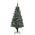 vidaXL Umelý vianočný stromček Zelená 180 cm PVC a Oceľ a Plast