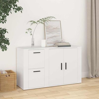 vidaXL Komoda biela 100x33x59,5 cm spracované drevo