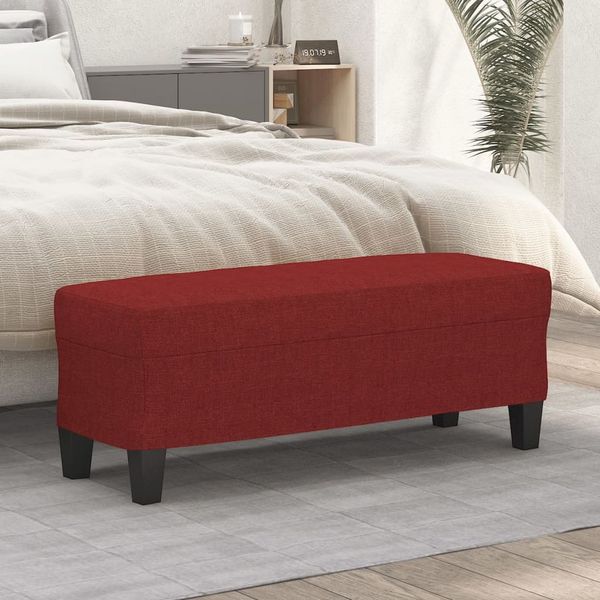 vidaXL Lavička vínovo-červená 100x35x41 cm látka