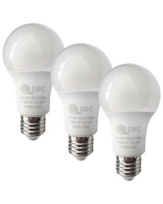 LED žiarovky 11W/1055lm/A60/E27 teplá biela 3 PACK Qtec