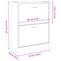 vidaXL Botník lesklý biely 63x24x81 cm spracované drevo