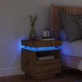 vidaXL Nočný stolík s LED svetlami dub artisan 40x39x48,5 cm