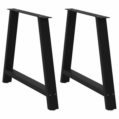 vidaXL Nohy k jedálenskému stolu v tvare A, 2 ks, čierne, 100 x (72-73) cm, oceľ
