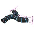 vidaXL Mačací tunel 3-cestný čierno-modrý 25 cm polyester