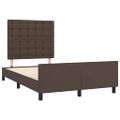vidaXL Posteľný rám s čelom hnedý 120x200 cm umelá koža