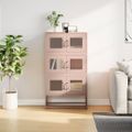 vidaXL Highboard Pink 68x39x123 cm Oceľ