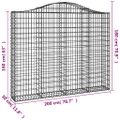 vidaXL Oblúkový gabionový kôš 200x30x160/180 cm pozinkované železo