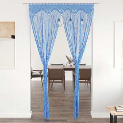 vidaXL Záclona macrame modrá 140x240 cm bavlna