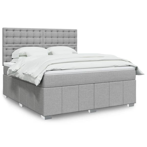 vidaXL Boxspring posteľ s matracom bledosivá 180x200 cm látka