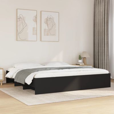 vidaXL Posteľný rám bez matraca Čierna 180x200cm kompozitné drevo