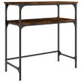 vidaXL Konzolový stolík dymový dub 75x35,5x75 cm kompozitné drevo