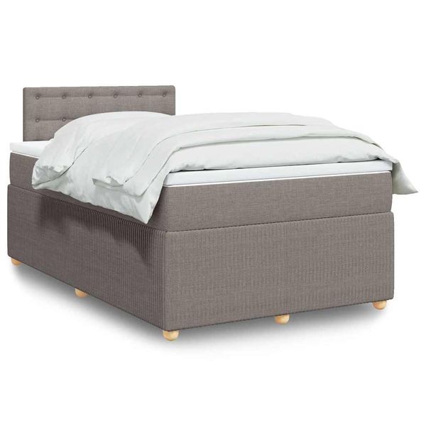 vidaXL Boxspring posteľ s matracom sivohnedý 120x200 cm látka