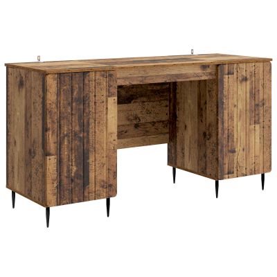 vidaXL Stôl s poličkou Staré drevo 142,5 x 50 x 75 cm Kompozitné drevo